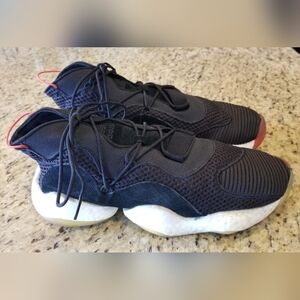 Adidas Crazy BYW Men's Sneakers 2018 B37480 Core Black White Bright Red EUC!